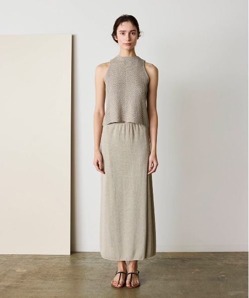 WALANCE(ワランス)の「paper knit sleeveless top(その他トップス・レディース・ブラック/オリーブ/サンドベージュ・FREE)」の4枚目の写真