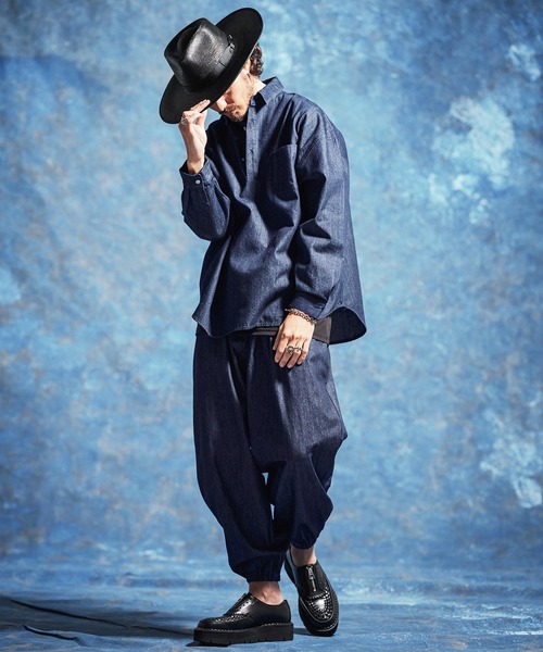 Jih Nunc(ジーヌンク)の「ms6410-8ozデニムプルオーバーシャツ(JIH-R1180)(シャツ/ブラウス・メンズ・インディゴブルー/ブルー・L/M/S)」の11枚目の写真