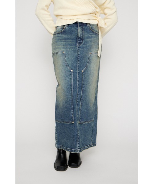 LAGUA GEM(ラグアジェム)の「DOUBLE KNEE LONG DENIM スカート(デニムスカート・レディース・ライトブルー/ブルー・X-SMALL/SMALL/MEDIUM)」の2枚目の写真