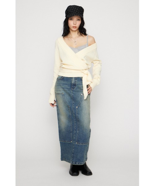 LAGUA GEM(ラグアジェム)の「DOUBLE KNEE LONG DENIM スカート(デニムスカート・レディース・ライトブルー/ブルー・X-SMALL/SMALL/MEDIUM)」の15枚目の写真