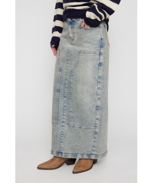 LAGUA GEM(ラグアジェム)の「DOUBLE KNEE LONG DENIM スカート(デニムスカート・レディース・ライトブルー/ブルー・X-SMALL/SMALL/MEDIUM)」の17枚目の写真