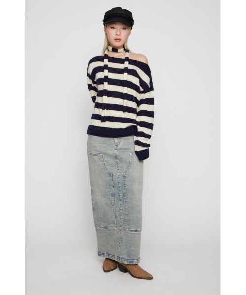 LAGUA GEM(ラグアジェム)の「DOUBLE KNEE LONG DENIM スカート(デニムスカート・レディース・ライトブルー/ブルー・X-SMALL/SMALL/MEDIUM)」の18枚目の写真