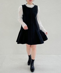 一部店舗限定 パールネックフレアワンピース