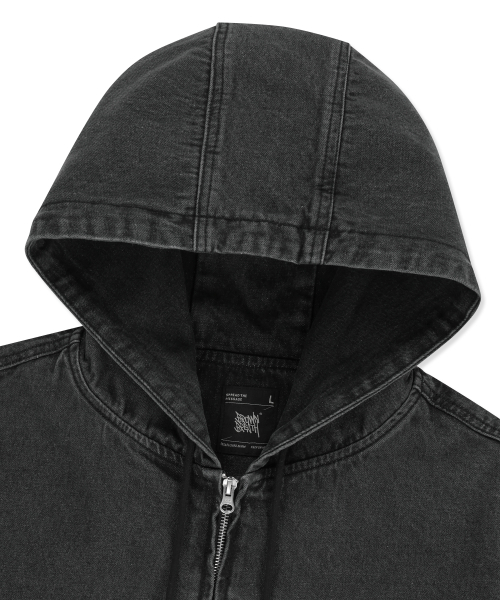 BROWNBREATH(ブラウンブレス)の「DENIM HOOD ZIP UP - BLACK(パーカー・レディース・その他・X-LARGE/SMALL/LARGE/MEDIUM)」の3枚目の写真