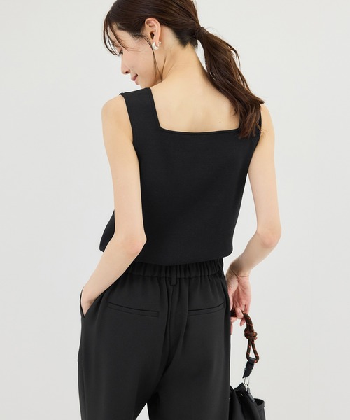 ROPE' PICNIC（ロペピクニック）の「スクエアネックニットタンクトップ（タンクトップ・レディース・ブラック/ダークブラウン/クリーム/キナリ・FREE）」の12枚目の写真