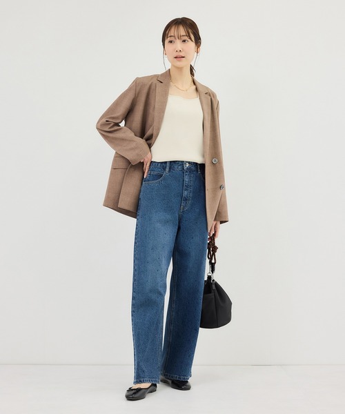 ROPE' PICNIC（ロペピクニック）の「スクエアネックニットタンクトップ（タンクトップ・レディース・ブラック/ダークブラウン/クリーム/キナリ・FREE）」の13枚目の写真