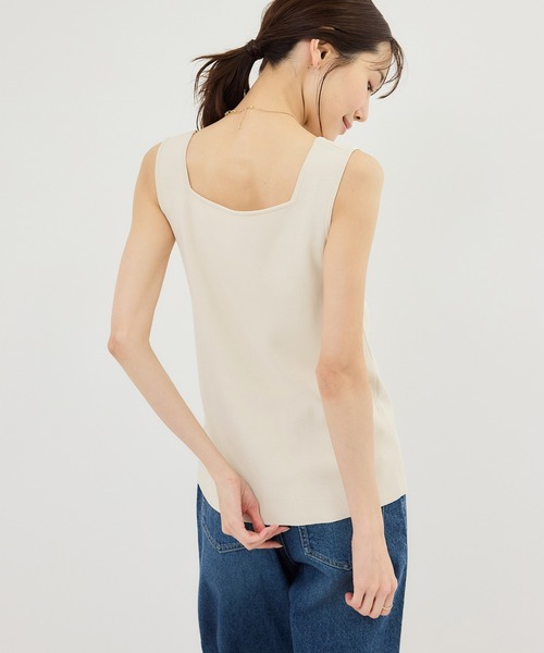 ROPE' PICNIC（ロペピクニック）の「スクエアネックニットタンクトップ（タンクトップ・レディース・ブラック/ダークブラウン/クリーム/キナリ・FREE）」の19枚目の写真