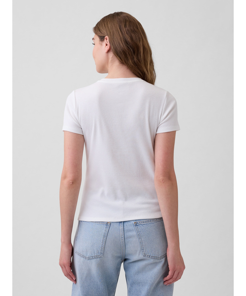 GAP(ギャップ)の「リブ ボタンアップトップス 半袖カーディガン(カーディガン/ボレロ・レディース・ブラック/ホワイト/ブラウン・L/M/XS/S/XL/XXS)」の6枚目の写真