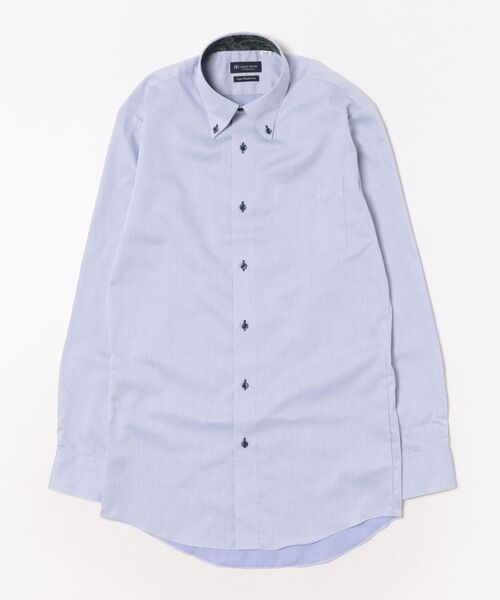 TOKYO SHIRTS(トウキョウシャツ)の「【超形態安定】 形態安定ノンアイロン ボタンダウン 長袖ビジネスワイシャツ(大きいサイズ・長いサイズ)(ビジネスシャツ・メンズ・ブルー・首回り39cm-裄丈88cm/首回り42cm-裄丈90cm/首回り43cm-裄丈90cm/首回り47cm-裄丈86cm/首回り47cm-裄丈90cm/首回り45cm-裄丈90cm/首回り45cm-裄丈86cm/首回り45cm-裄丈82cm/首回り41cm-裄丈90cm)」の6枚目の写真