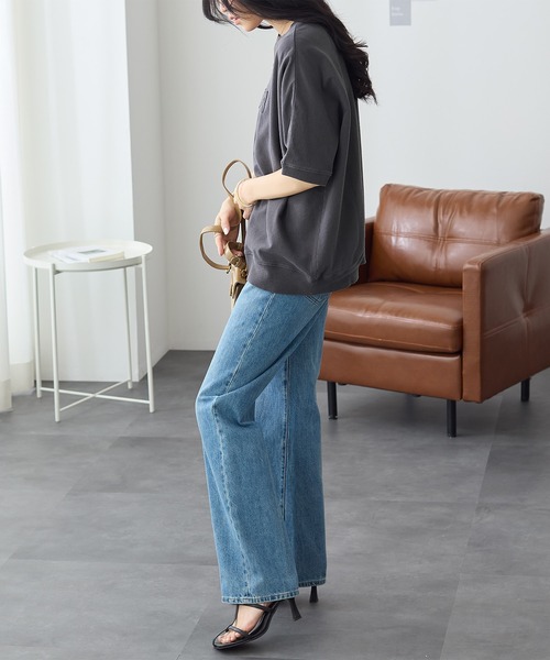 ReDial（リダイアル）の「アップリケロゴ刺繍ピグメントTシャツ（Tシャツ/カットソー・レディース・ピンク/チャコールグレー/モカ・3L/LL/L/M）」の17枚目の写真