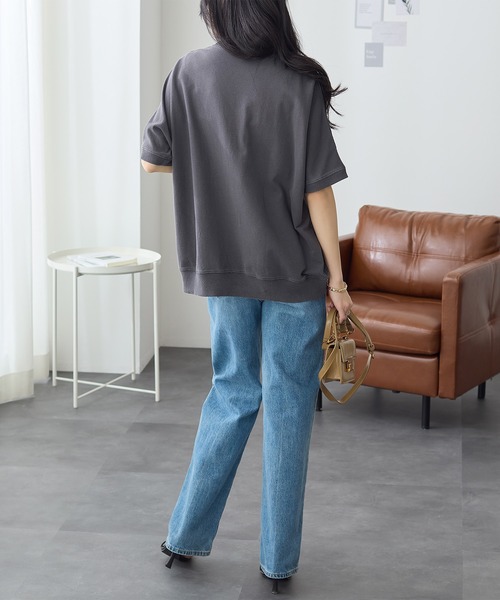 ReDial（リダイアル）の「アップリケロゴ刺繍ピグメントTシャツ（Tシャツ/カットソー・レディース・ピンク/チャコールグレー/モカ・3L/LL/L/M）」の19枚目の写真