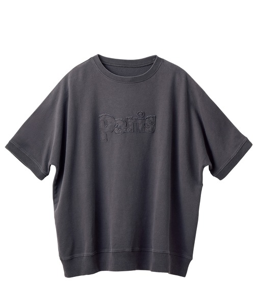 ReDial（リダイアル）の「アップリケロゴ刺繍ピグメントTシャツ（Tシャツ/カットソー・レディース・ピンク/チャコールグレー/モカ・3L/LL/L/M）」の6枚目の写真