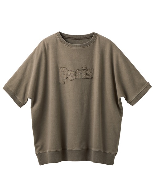 ReDial（リダイアル）の「アップリケロゴ刺繍ピグメントTシャツ（Tシャツ/カットソー・レディース・ピンク/チャコールグレー/モカ・3L/LL/L/M）」の7枚目の写真