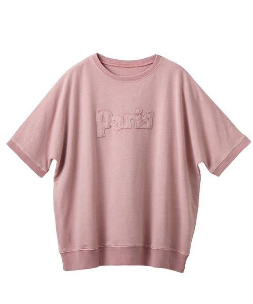 ReDial（リダイアル）の「アップリケロゴ刺繍ピグメントTシャツ（Tシャツ/カットソー・レディース・ピンク/チャコールグレー/モカ・3L/LL/L/M）」の8枚目の写真