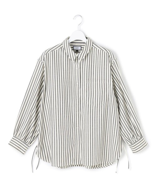 J.PRESS YORK STREET（ジェイプレスヨークストリート）の「【WOMEN】サイドドローストリング シャツブラウス（シャツ/ブラウス・レディース・サックスブルー系1/ピンク系1/ベージュ系1/ブラック系1/ホワイト系・F）」の2枚目の写真