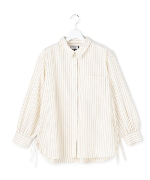 J.PRESS YORK STREET（ジェイプレスヨークストリート）の「【WOMEN】サイドドローストリング シャツブラウス（シャツ/ブラウス・レディース・サックスブルー系1/ピンク系1/ベージュ系1/ブラック系1/ホワイト系・F）」の3枚目の写真