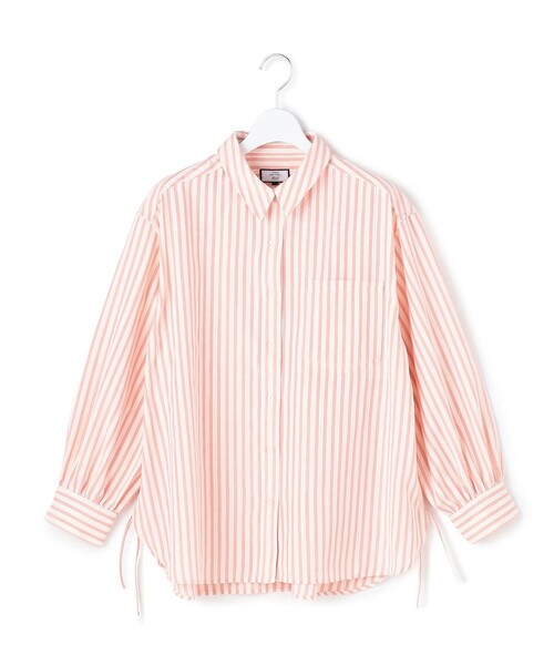 J.PRESS YORK STREET（ジェイプレスヨークストリート）の「【WOMEN】サイドドローストリング シャツブラウス（シャツ/ブラウス・レディース・サックスブルー系1/ピンク系1/ベージュ系1/ブラック系1/ホワイト系・F）」の5枚目の写真