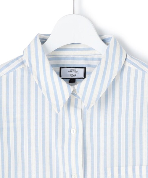 J.PRESS YORK STREET（ジェイプレスヨークストリート）の「【WOMEN】サイドドローストリング シャツブラウス（シャツ/ブラウス・レディース・サックスブルー系1/ピンク系1/ベージュ系1/ブラック系1/ホワイト系・F）」の13枚目の写真