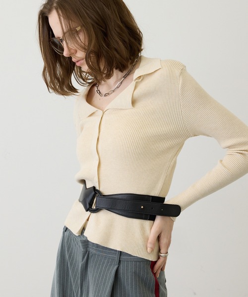 uyu.（ウユ）の「【メリハリシルエット】ワイドレザーコルセットベルト（ベルト・レディース・ブラック/ホワイト・FREE）」の9枚目の写真