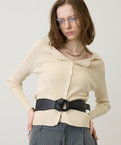 uyu.（ウユ）の「【メリハリシルエット】ワイドレザーコルセットベルト（ベルト・レディース・ブラック/ホワイト・FREE）」の11枚目の写真