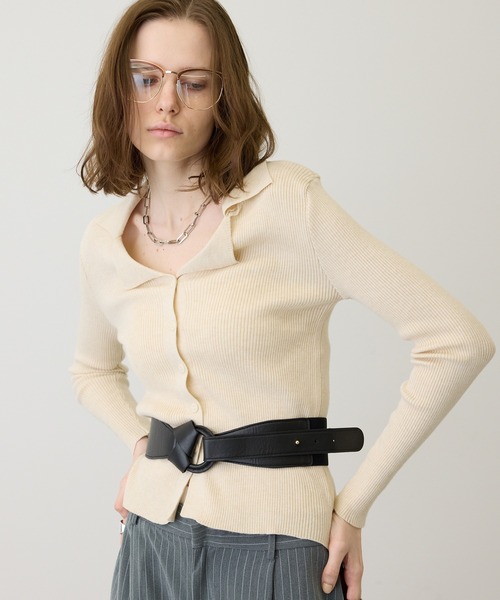 uyu.（ウユ）の「【メリハリシルエット】ワイドレザーコルセットベルト（ベルト・レディース・ブラック/ホワイト・FREE）」の12枚目の写真