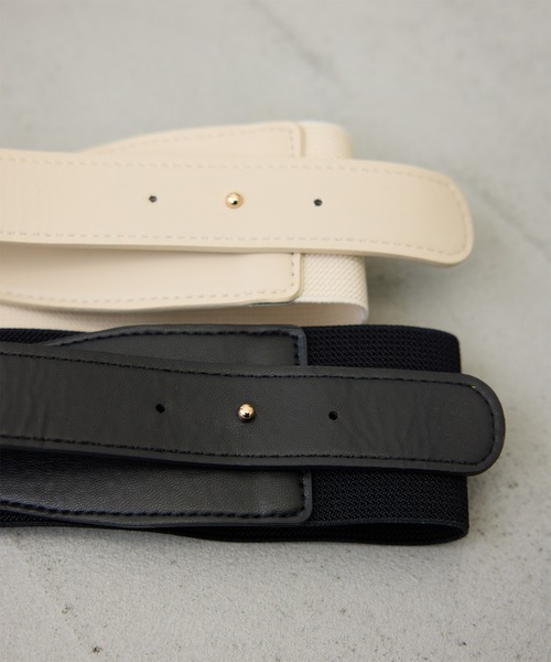 uyu.（ウユ）の「【メリハリシルエット】ワイドレザーコルセットベルト（ベルト・レディース・ブラック/ホワイト・FREE）」の8枚目の写真