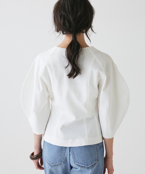 BABYLONE（バビロン）の「オーバーショルダープルオーバー（Tシャツ/カットソー・レディース・ホワイト/ブラック・フリー）」の6枚目の写真