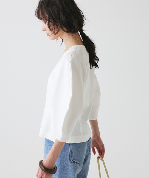 BABYLONE（バビロン）の「オーバーショルダープルオーバー（Tシャツ/カットソー・レディース・ホワイト/ブラック・フリー）」の5枚目の写真