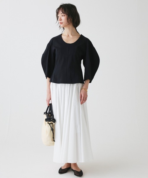 BABYLONE（バビロン）の「オーバーショルダープルオーバー（Tシャツ/カットソー・レディース・ホワイト/ブラック・フリー）」の13枚目の写真