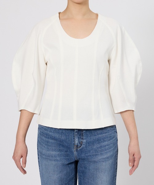 BABYLONE（バビロン）の「オーバーショルダープルオーバー（Tシャツ/カットソー・レディース・ホワイト/ブラック・フリー）」の16枚目の写真