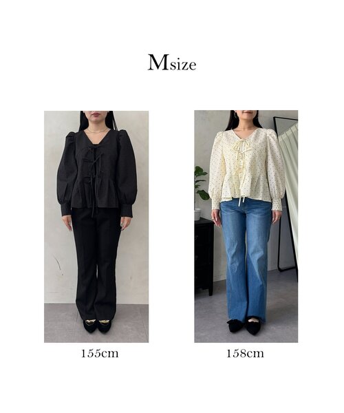 prose verse(プロズヴェール)の「フロントリボンタックプリーツドットペプラムブラウス(シャツ/ブラウス・レディース・ブラック/アイボリー・MEDIUM/LARGE)」の11枚目の写真