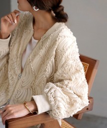 シアー刺繍ブルゾン