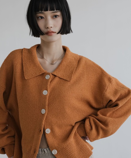 LOWRYS FARM（ローリーズファーム）の「メランジポロニットカーディガン　661233（カーディガン/ボレロ・レディース・グレー/オレンジ/ベージュ・FREE）」の3枚目の写真