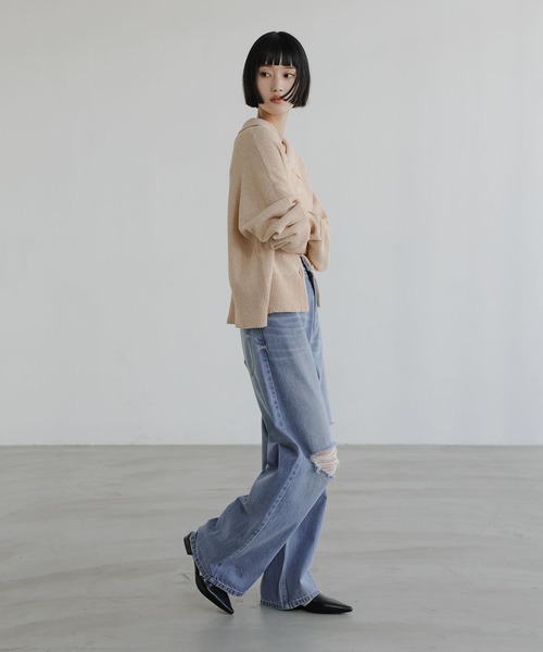 LOWRYS FARM（ローリーズファーム）の「メランジポロニットカーディガン　661233（カーディガン/ボレロ・レディース・グレー/オレンジ/ベージュ・FREE）」の13枚目の写真