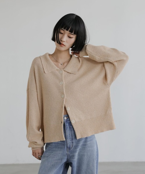 LOWRYS FARM（ローリーズファーム）の「メランジポロニットカーディガン　661233（カーディガン/ボレロ・レディース・グレー/オレンジ/ベージュ・FREE）」の16枚目の写真