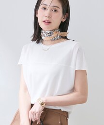 INDIVI | 【洗える／アンサンブル可能】シアースストライプトップス(Tシャツ/カットソー)