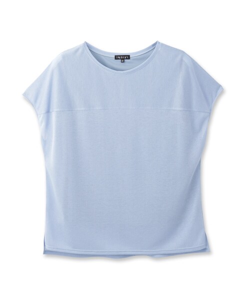 INDIVI(インディヴィ)の「【洗える/アンサンブル可能】シアースストライプトップス(Tシャツ/カットソー・レディース・ブラック/イエロー系その他/ブラウン系/ライトブルー/ホワイト・38/05/13/15 /19/34)」の6枚目の写真