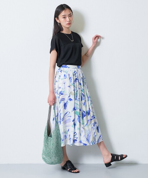 INDIVI(インディヴィ)の「【洗える/アンサンブル可能】シアースストライプトップス(Tシャツ/カットソー・レディース・ブラック/イエロー系その他/ブラウン系/ライトブルー/ホワイト・38/05/13/15 /19/34)」の13枚目の写真