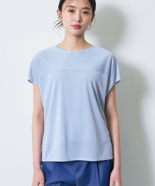 INDIVI（インディヴィ）の「【洗える／アンサンブル可能】シアースストライプトップス（Tシャツ/カットソー・レディース・ブラック/イエロー系その他/ブラウン系/ライトブルー/ホワイト・38/05/13/15 /19/34）」の11枚目の写真