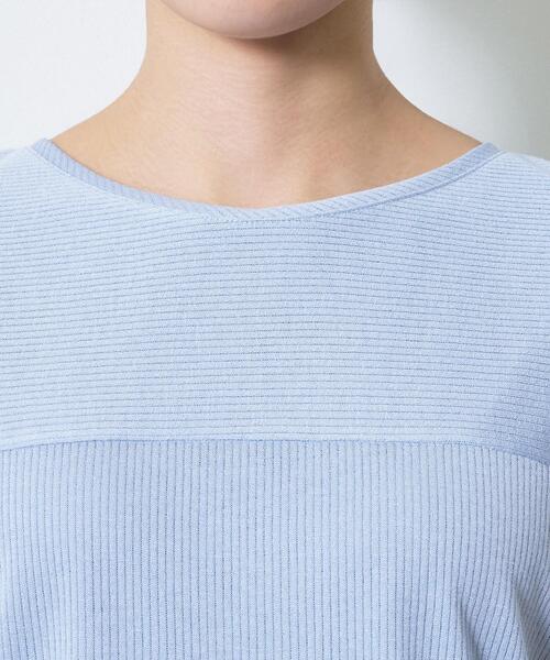 INDIVI（インディヴィ）の「【洗える／アンサンブル可能】シアースストライプトップス（Tシャツ/カットソー・レディース・ブラック/イエロー系その他/ブラウン系/ライトブルー/ホワイト・38/05/13/15 /19/34）」の7枚目の写真
