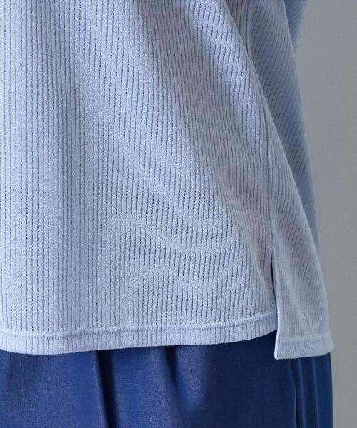 INDIVI（インディヴィ）の「【洗える／アンサンブル可能】シアースストライプトップス（Tシャツ/カットソー・レディース・ブラック/イエロー系その他/ブラウン系/ライトブルー/ホワイト・38/05/13/15 /19/34）」の9枚目の写真