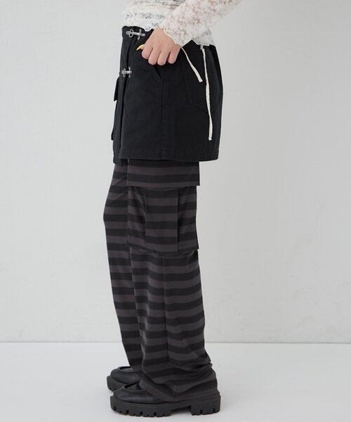 WHO'S WHO gallery（フーズフーギャラリー）の「ファイヤーマンミリタリーラップスカート（スカート・レディース・ブラック/カーキ・FREE）」の7枚目の写真