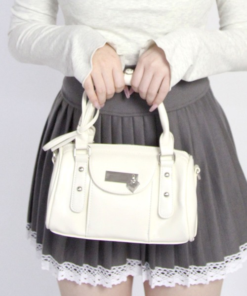 ハートチャーム付きミニボストンバッグ【select Item】（ショルダー
