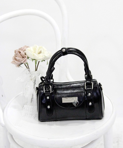 DearMyLoveRose(ディアマイラブローズ)の「ハートチャーム付きミニボストンバッグ【select Item】(ショルダーバッグ・レディース・ブラック/オフホワイト/ブラウン・FREE)」の10枚目の写真