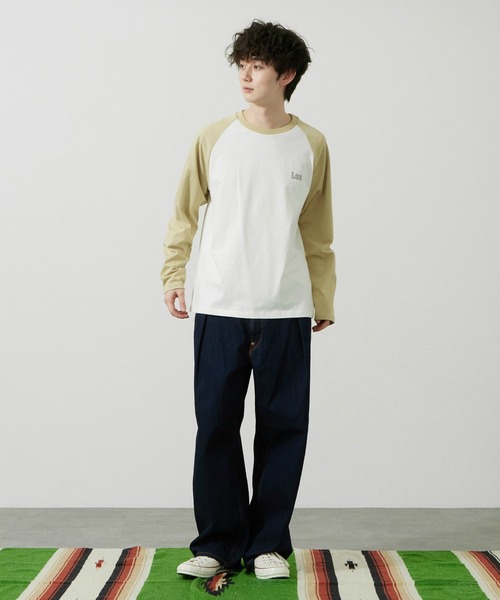 Lee(リー)の「Lee/リー バッグプリント長袖Tシャツ(Tシャツ/カットソー・メンズ・ブルー/ベージュ/ブラック/ホワイト・SMALL/MEDIUM/LARGE/X-LARGE)」の5枚目の写真