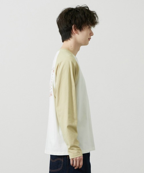 Lee(リー)の「Lee/リー バッグプリント長袖Tシャツ(Tシャツ/カットソー・メンズ・ブルー/ベージュ/ブラック/ホワイト・SMALL/MEDIUM/LARGE/X-LARGE)」の7枚目の写真