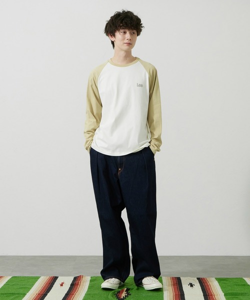 Lee(リー)の「Lee/リー バッグプリント長袖Tシャツ(Tシャツ/カットソー・メンズ・ブルー/ベージュ/ブラック/ホワイト・SMALL/MEDIUM/LARGE/X-LARGE)」の12枚目の写真