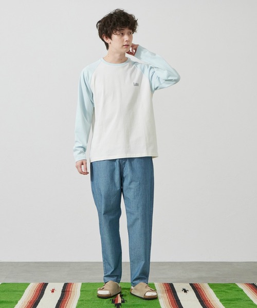 Lee(リー)の「Lee/リー バッグプリント長袖Tシャツ(Tシャツ/カットソー・メンズ・ブルー/ベージュ/ブラック/ホワイト・SMALL/MEDIUM/LARGE/X-LARGE)」の14枚目の写真