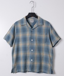 HOUSTON | 【22】〔HOUSTON/ヒューストン〕ヘリンボーン オープンカラーチェック ハーフスリーブシャツ(シャツ/ブラウス)