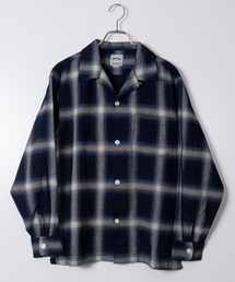 HOUSTON（ヒューストン）の「【22】〔HOUSTON ヒューストン〕ヘリンボーン オープンカラーチェックシャツ（シャツ/ブラウス）」